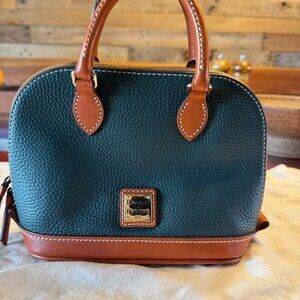 Like new Dooney & Bourke Pebble Grain Zip Zip Satchel in Teal